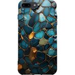 BG AKSESUAR Apple iPhone 8 Plus ile Uyumlu Kamera Korumalı HD Baskılı Silikon Kılıf, Mavi