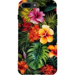 BG AKSESUAR Apple iPhone 8 Plus ile Uyumlu Kamera Korumalı HD Baskılı Silikon Kılıf, Tropikal Çiçek Desenli