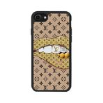 BG AKSESUAR Apple iPhone SE Uyumlu Kılıf, Louis Vuitton Deseni, Mat Siyah, Yumuşak Silikon, Şok Emici