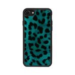 BG AKSESUAR Apple iPhone SE Uyumlu Leopar Desenli Mat Siyah Silikon Kılıf, Şok Emici Koruyucu Kapak