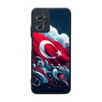 BG AKSESUAR Casper Via X30 ile Uyumlu Türk Bayrağı Baskılı Siyah Silikon Kılıf, Şok Emici Koruyucu Kapak