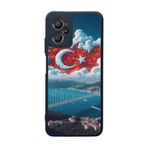 BG AKSESUAR Casper Via X30 Plus ile Uyumlu Kılıf, Türk Bayrağı Baskılı, Siyah, Yumuşak Silikon, Şok Emici