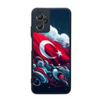 BG AKSESUAR Casper Via X30 Plus ile Uyumlu Türk Bayrağı Baskılı Siyah Silikon Kılıf, Şok Emici Koruyucu Kapak
