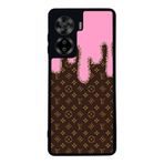BG AKSESUAR Casper Via X40 ile Uyumlu Mat Siyah Kılıf, LouisVuitton Deseni, Yumuşak Silikon, Koruyucu, Şok Emici