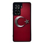 BG AKSESUAR Casper Via X40 ile Uyumlu Türk Bayrağı Baskılı Mat Siyah Silikon Kılıf, Şok Emici Koruyucu Kapak