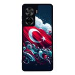 BG AKSESUAR Casper Via X45 ile Uyumlu Mat Siyah Kılıf, Türk Bayrağı Baskılı, Yumuşak Silikon, Koruyucu, Şok Emici