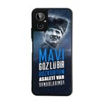 BG AKSESUAR General Mobile GM23 SE ile Uyumlu Kılıf, Mustafa Kemal Atatürk Baskılı, Mat Siyah, Yumuşak Silikon, Koruyucu, Şok Emici