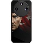 Bg Aksesuar Honor Magic 8 Lite Uyumlu Mustafa Kemal Ataturk Tasarımlı Glossy Premium Kılıf - Siyah - Atatürk-292