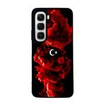 BG AKSESUAR Infinix Hot 60 ile Uyumlu Türk Bayrağı Baskılı Siyah Silikon Kılıf, Şok Emici Koruyucu Kapak