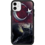 BG AKSESUAR iPhone 11 ile Uyumlu Göktürkçe Türk Yazılı Baskılı, Mat Siyah, Yumuşak Silikon, Şok Emici Koruyucu Kılıf