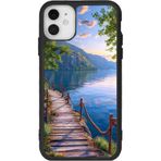 BG AKSESUAR iPhone 11 Uyumlu Doğa Manzara Baskılı, Mat Siyah, Yumuşak Silikon, Şok Emici Koruyucu Kılıf