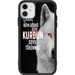 BG AKSESUAR iPhone 11 Uyumlu Göktürkçe Türk Yazılı, Mat Siyah, Yumuşak Silikon, Şok Emici Kapak Kılıf