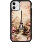 BG AKSESUAR iPhone 12 ile Uyumlu Eyfel Kulesi Baskılı, Mat Siyah, Yumuşak Silikon, Şok Emici Koruyucu Kılıf