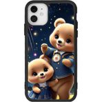 BG AKSESUAR iPhone 12 Mini ile Uyumlu Baskılı, Mat Siyah, Yumuşak Silikon, Oyuncak Ayıcık Tasarımı, Şok Emici Koruyucu Kılıf