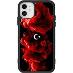 BG AKSESUAR iPhone 12 Mini ile Uyumlu Türk Bayrağı Tasarımlı Siyah Silikon Kılıf, Mat, Şok Emici, Koruyucu Kapak