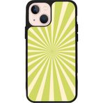 BG AKSESUAR iPhone 14 ile Uyumlu Kılıf, Yumuşak Silikon, Mat, Şok Emici, Koruyucu Kapak, Vintage Tasarım, Sarı-Yeşil