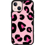 BG AKSESUAR iPhone 14 Uyumlu Leopar Desenli Silikon Kılıf, Mat Siyah, Şok Emici, Koruyucu Kapak, Pembe