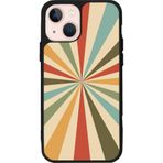 BG AKSESUAR iPhone 14 Uyumlu Mat Siyah Silikon Kılıf, Şok Emici, Koruyucu Kapak, Vintage Desen