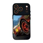 BG AKSESUAR iPhone 17 Pro ile Uyumlu Şimsek McQueen Tasarımlı Glossy Premium Kılıf, Siyah
