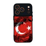 BG AKSESUAR iPhone 17 Pro Max ile Uyumlu Türk Bayrağı Tasarımlı Glossy Premium Kılıf, Kırmızı