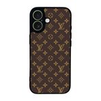 BG AKSESUAR iPhone 17 Uyumlu Kılıf, LouisVuitton Deseni, Yumuşak Silikon, Koruyucu, Şok Emici, Siyah