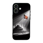 BG AKSESUAR iPhone 17 Uyumlu Kılıf, Yumuşak Silikon, Koruyucu, Şok Emici Kapak, Türk Bayrağı Tasarım, Siyah