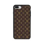 BG AKSESUAR iPhone 7 Plus Uyumlu Kılıf, Mat Siyah, LouisVuitton Deseni, Silikon, Koruyucu