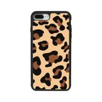 BG AKSESUAR iPhone 7 Plus Uyumlu Pastel Leopar Desenli Mat Siyah Silikon Kılıf, Şok Emici Koruyucu Kapak