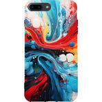 BG AKSESUAR iPhone 8 Plus ile Uyumlu Kamera Korumalı HD Baskılı Silikon Kılıf, Renkli Sıvı Tasarım