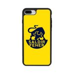 BG AKSESUAR iPhone 8 Plus Uyumlu Fenerbahçe Sarı-Lacivert Kılıf, Mat Siyah, Yumuşak Silikon, Koruyucu