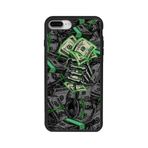 BG AKSESUAR iPhone 8 Plus Uyumlu Mat Siyah Kılıf, Yumuşak Silikon, Koruyucu, Şok Emici, Money Desen
