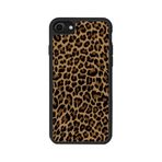 BG AKSESUAR iPhone 8 Uyumlu Leopar Desenli Mat Siyah Silikon Kılıf, Şok Emici Koruyucu Kapak