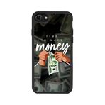 BG AKSESUAR iPhone 8 Uyumlu Mat Siyah Kılıf, Yumuşak Silikon, Koruyucu, Şok Emici, Money Baskılı