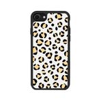 BG AKSESUAR iPhone SE Uyumlu Leopar Desenli Mat Siyah Silikon Kılıf, Şok Emici Koruyucu Kapak