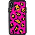 BG AKSESUAR iPhone XS Max ile Uyumlu Leopar Desenli Silikon Kılıf, Mat Siyah, Şok Emici, Koruyucu Kapak