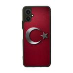 BG AKSESUAR omix X3 ile Uyumlu Mat Siyah Kılıf, Türk Bayrağı Baskılı, Yumuşak Silikon, Koruyucu, Şok Emici