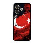 BG AKSESUAR Oppo A5 Pro ile Uyumlu Türk Bayrağı Tasarımlı Glossy Premium Kılıf, Kırmızı