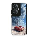 BG AKSESUAR Oppo Reno 11F ile Uyumlu Şimsek McQueen Tasarımlı Glossy Premium Kılıf, Siyah