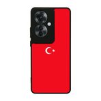 BG AKSESUAR Oppo Reno 11F ile Uyumlu Türk Bayrağı Tasarımlı Glossy Premium Kılıf, Kırmızı-Siyah