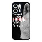 BG AKSESUAR Oppo Reno 14 ile Uyumlu Göktürkçe Türk Yazılı, Mat Siyah, Yumuşak Silikon, Şok Emici Koruyucu Kılıf