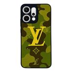 BG AKSESUAR Oppo Reno 14 ile Uyumlu LouisVuitton Tasarımlı Siyah Kılıf, Yumuşak Silikon, Koruyucu, Şok Emici Kapak