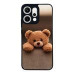 BG AKSESUAR Oppo Reno 14 ile Uyumlu Oyuncak Ayıcık Tasarımlı, Mat Siyah, Yumuşak Silikon, Şok Emici Koruyucu Kılıf
