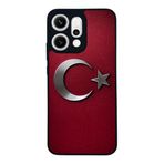 BG AKSESUAR Oppo Reno 14 ile Uyumlu Türk Bayrağı Baskılı Siyah Kılıf, Yumuşak Silikon, Koruyucu, Şok Emici Kapak