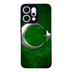 BG AKSESUAR Oppo Reno 14 ile Uyumlu Türk Bayrağı Baskılı Siyah Silikon Kılıf, Şok Emici Koruyucu Kapak
