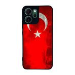 BG AKSESUAR Oppo Reno 14F ile Uyumlu Türk Bayrağı Tasarımlı Glossy Premium Kılıf, Kırmızı