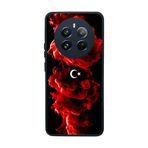 BG AKSESUAR Realme 12 ile Uyumlu Mat Siyah Kılıf, Türk Bayrağı Baskılı, Yumuşak Silikon, Koruyucu, Şok Emici