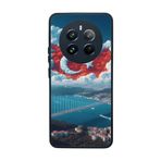 BG AKSESUAR Realme 12 ile Uyumlu Mat Siyah Kılıf, Türk Bayrağı Baskılı, Yumuşak Silikon, Şok Emici
