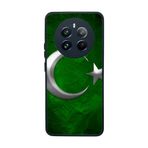 BG AKSESUAR Realme 12 ile Uyumlu Türk Bayrağı Baskılı Mat Siyah Silikon Kılıf, Şok Emici Koruyucu Kapak