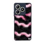 BG AKSESUAR Realme C61 ile Uyumlu Leopar Kürk Desenli Siyah Silikon Kılıf, Şok Emici Koruyucu Kapak