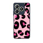 BG AKSESUAR Realme C61 ile Uyumlu Pastel Leopar Desenli Siyah Silikon Kılıf, Şok Emici Koruyucu Kapak